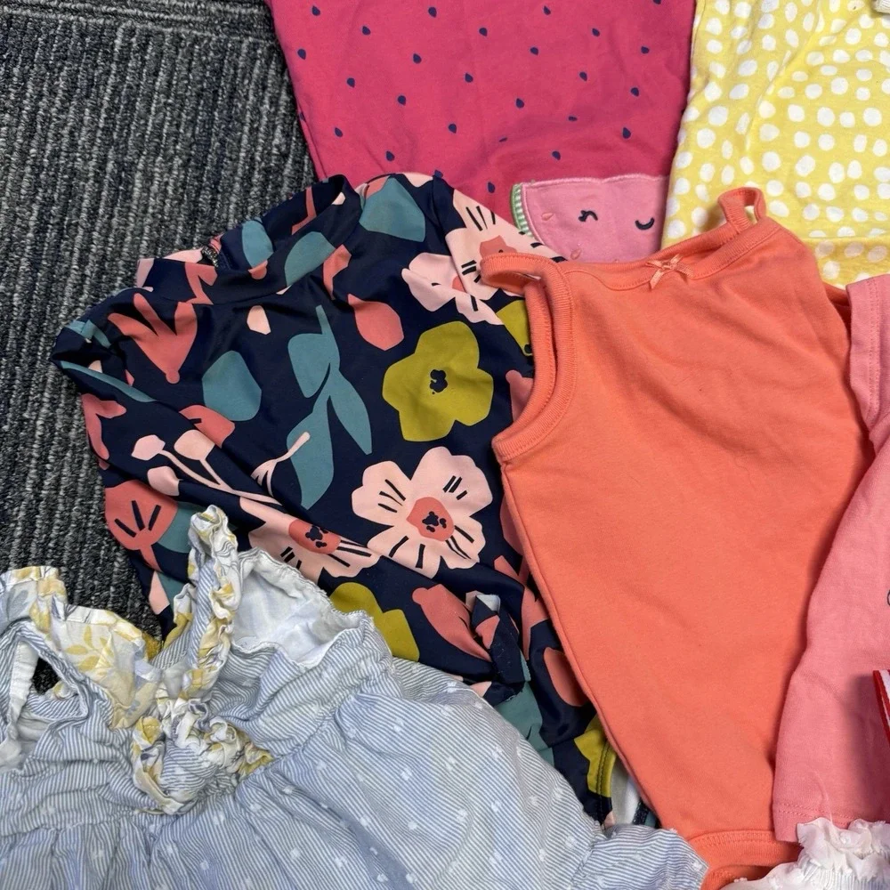 18 Mo Baby Girl Clothing Lot 9‎ Pcs Mixed Brands Carters Nike 4th July Lobster